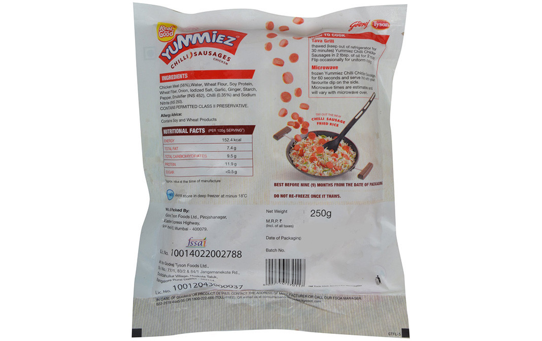 Yummiez Chilli Sausages Chicken   Pack  250 grams